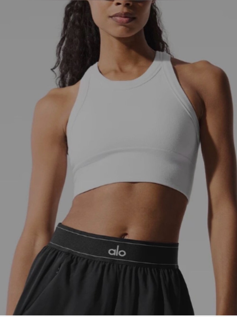 ALO Yoga Seamless Modal Ribbed High Neck Delight Bra Tank